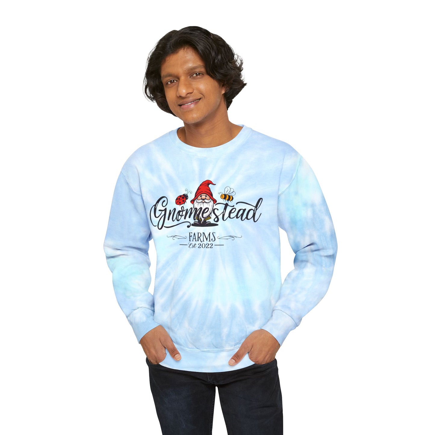 Gnomestead Farms Unisex Tie-Dye Gnome Sweatshirt: Cozy Farmhouse Comfort