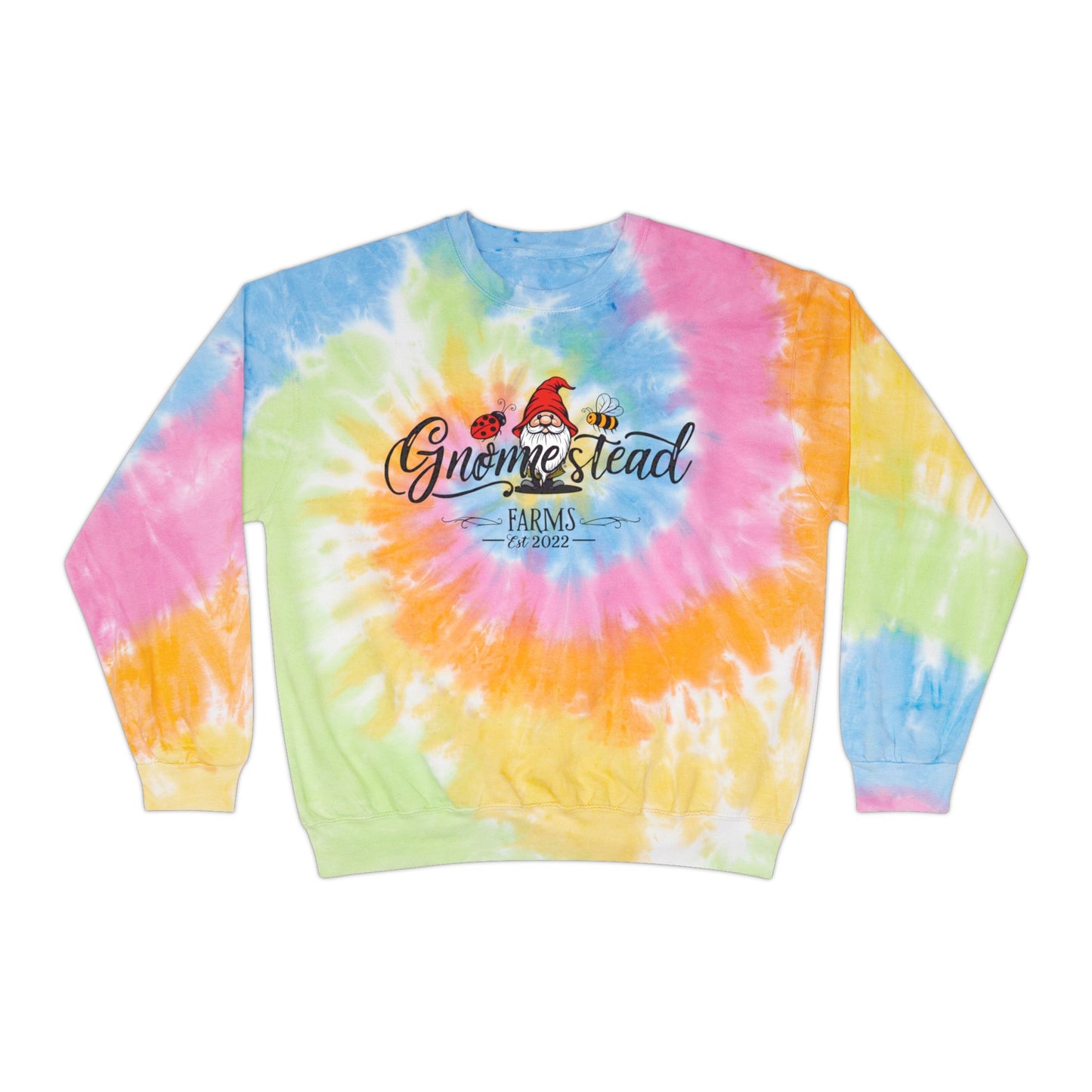 Gnomestead Farms Unisex Tie-Dye Gnome Sweatshirt: Cozy Farmhouse Comfort