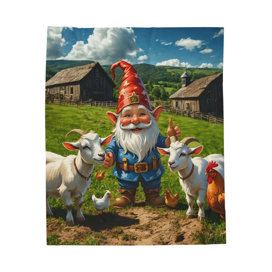 Cozy Gnome Velveteen Blanket: Perfect for Farmhouse Decor & Year-Round Comfort